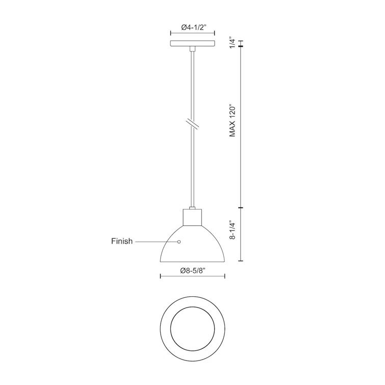 1 - Light Black LED Single Pendant