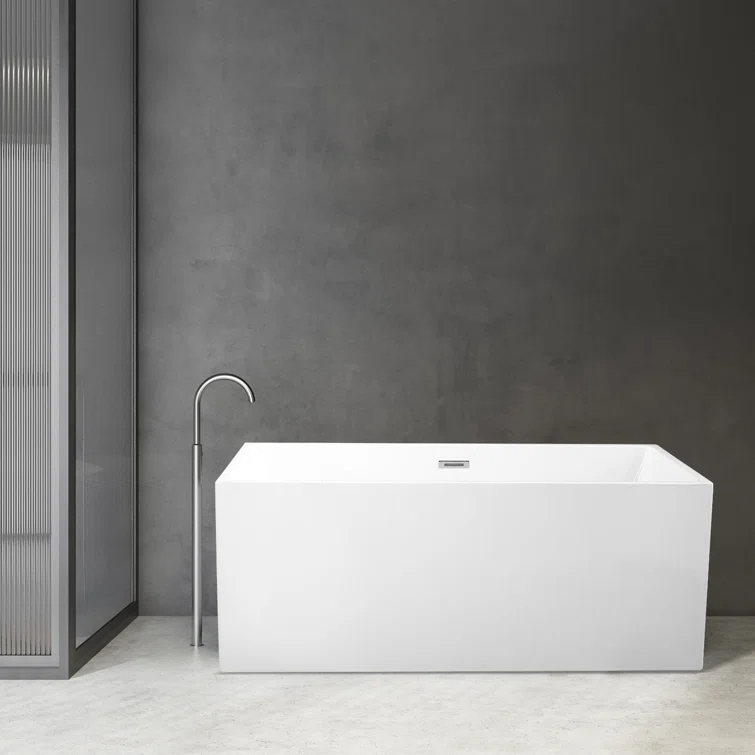 Persephone 59.1'' x 29.5'' Freestanding Soaking Acrylic Bathtub