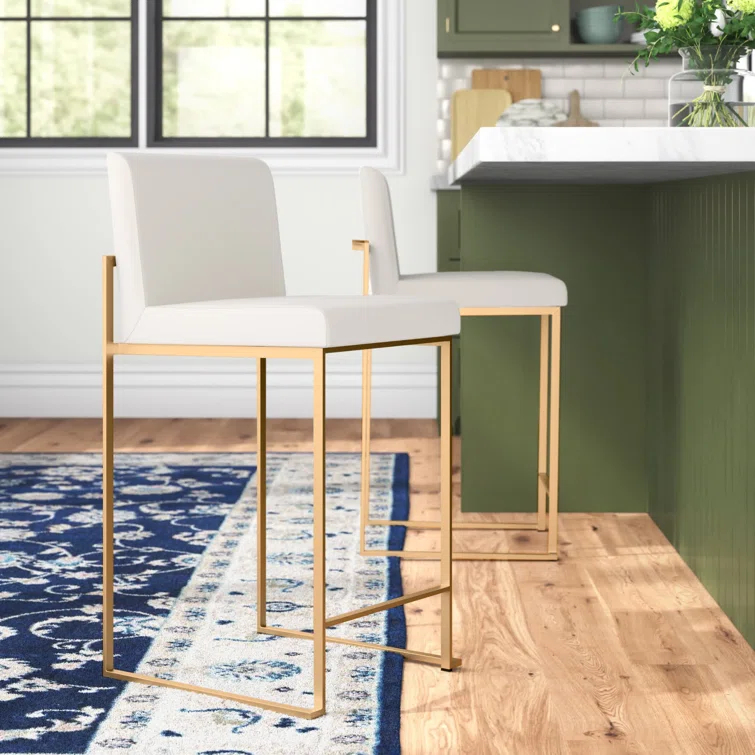 Rego Upholstered Counter Stool with Metal Frame