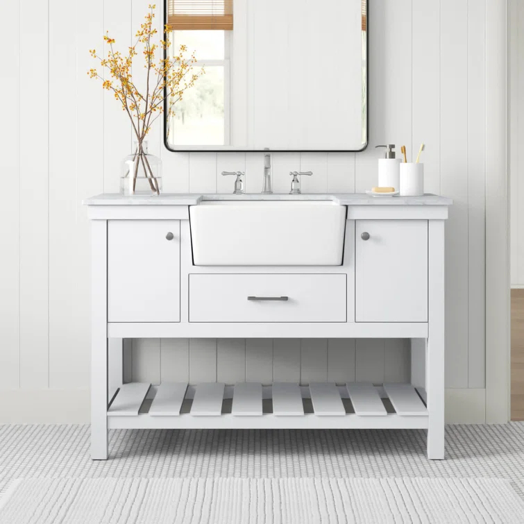 Pelaghia 48'' Single Bathroom Vanity with Marble Top