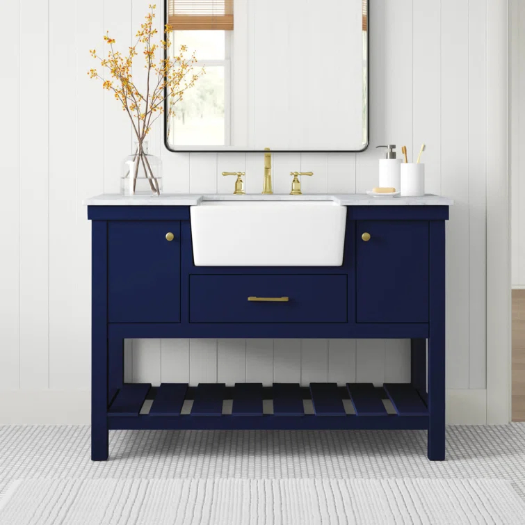 Pelaghia 48'' Single Bathroom Vanity with Marble Top