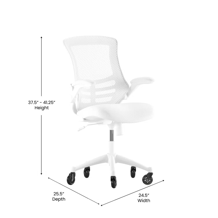 Jayetta Mid-Back Mesh Swivel Ergonomic Office Chair with Flip-Up Arms by Flash Furniture