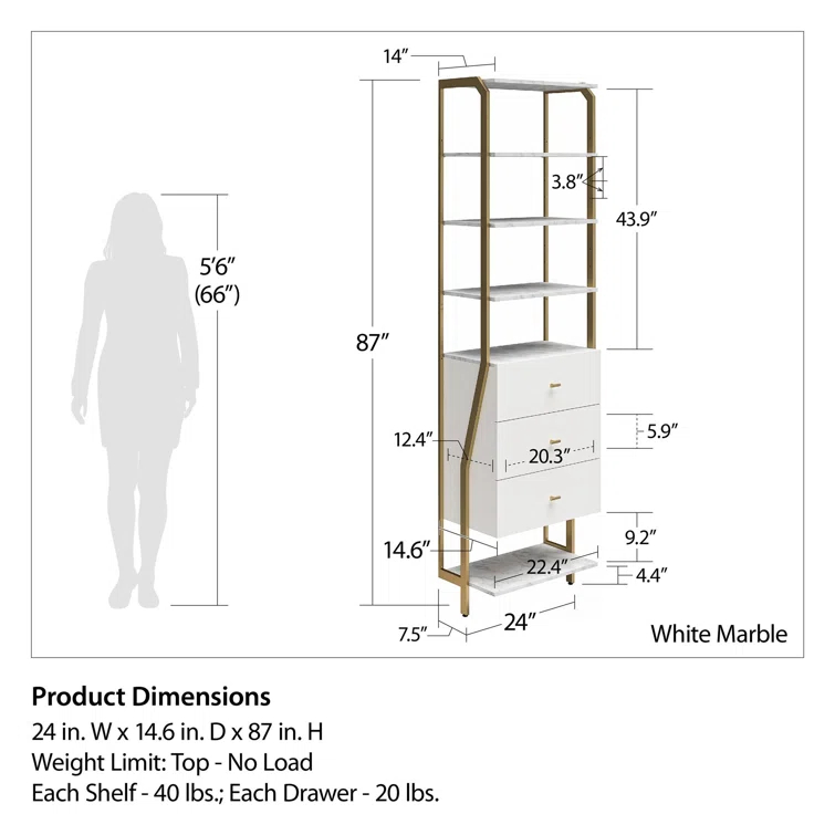 Gwyneth Closet System with 3 Drawers