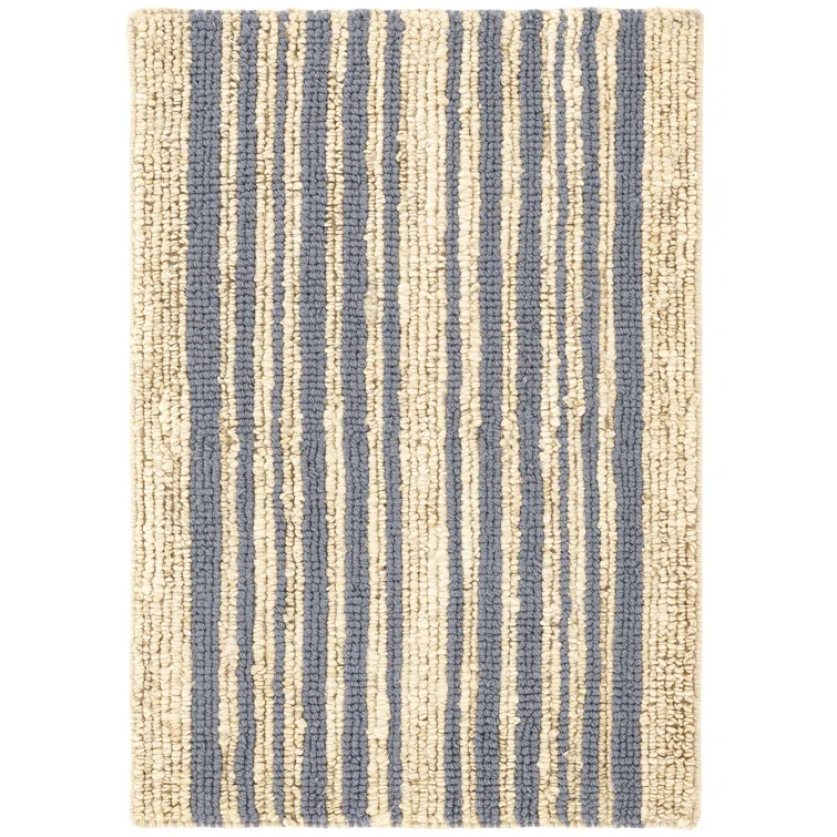 Calder Stripe Pewter Blue Handwoven Jute Rug