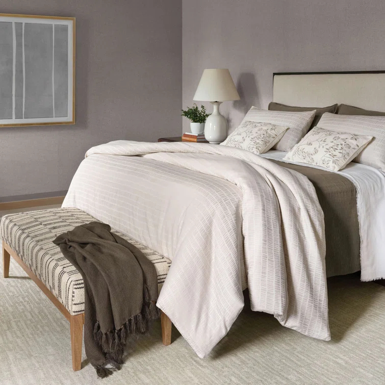 Evelyn Handwoven Linen Throw Blanket in Mushroom - 50" x 70"