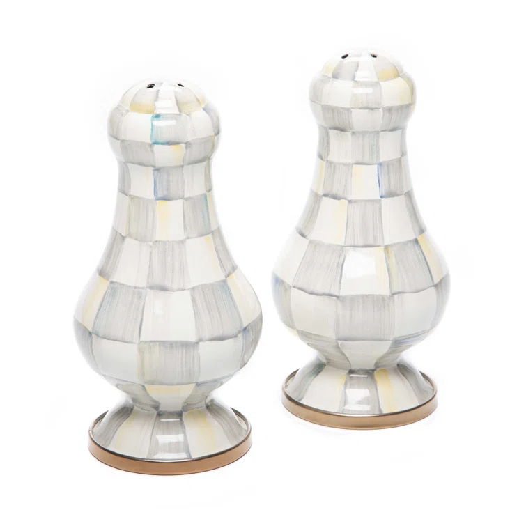 MacKenzie-Childs Sterling Check® Large Salt & Pepper Shakers (Set of 2)