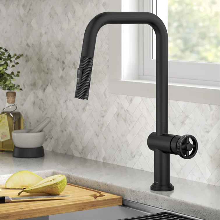 Urbix Industrial Pull-Down Single Handle Kitchen Faucet