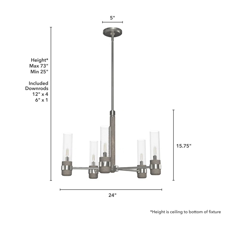 River Mill 5 Light Candle Style Classic / Traditional Chandelier