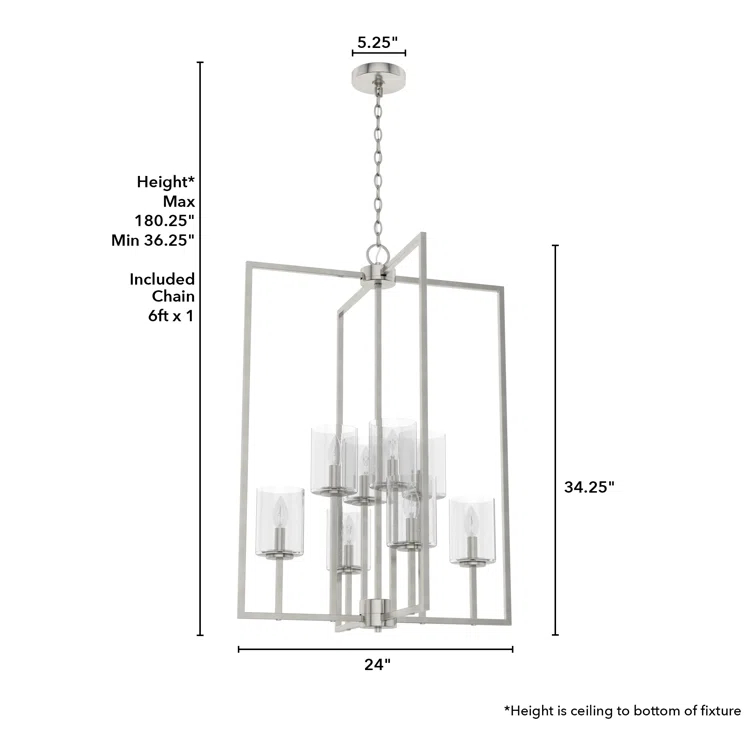 Hunter Fan Kerrison 8 - Light Geometric Large Foyer Pendant