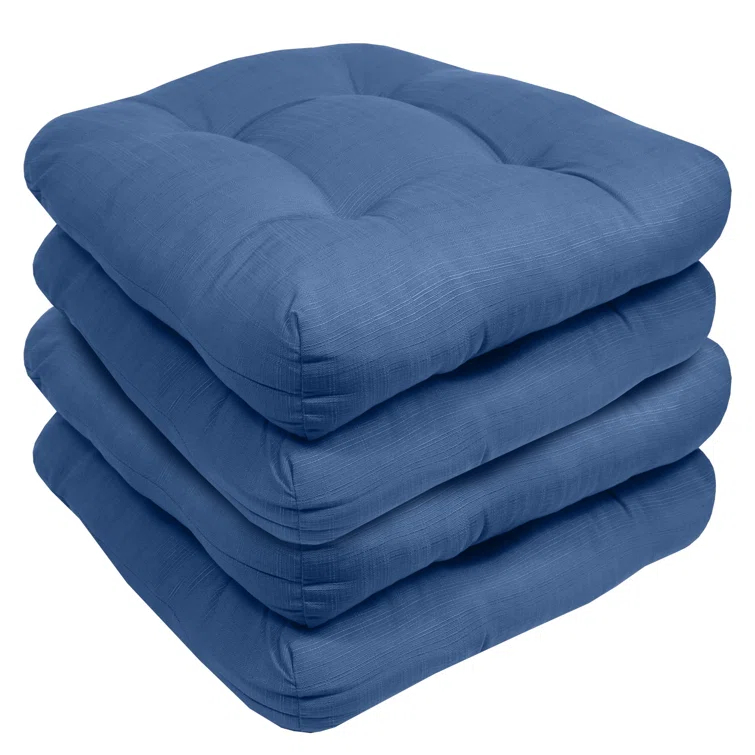 Premium Patio Tufted Outdoor Solid Chair Cushions, 19" x 19"