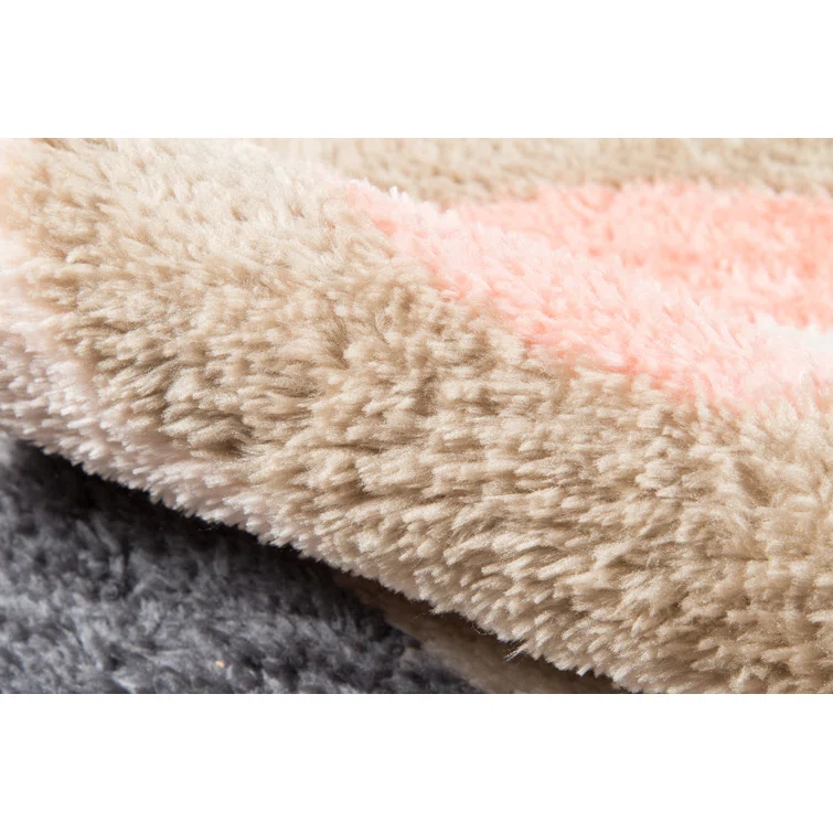 Rupa Geometric Handmade Tufted Pink/Beige/Gray Area Rug