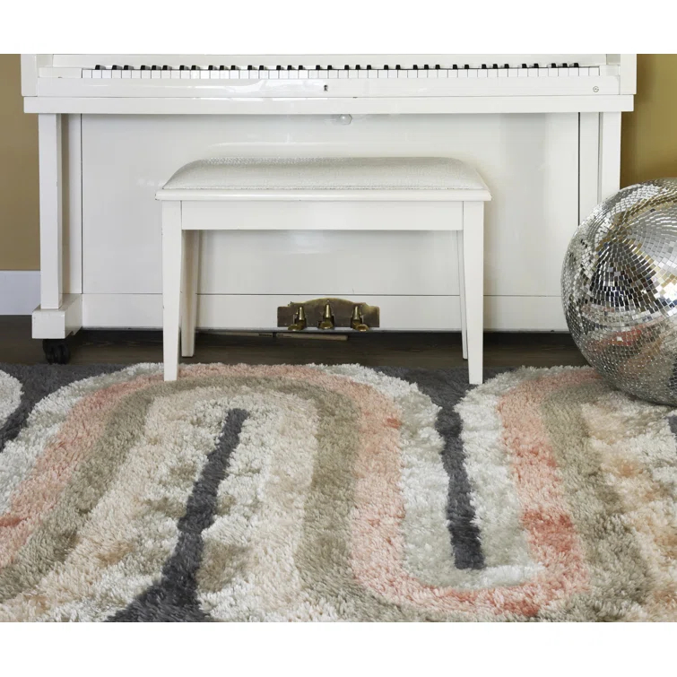 Rupa Geometric Handmade Tufted Pink/Beige/Gray Area Rug