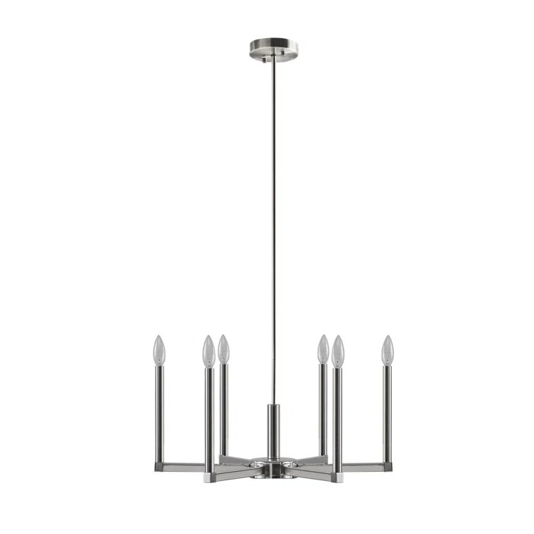 6-Light Contemporary Candelabra Styled Chandelier