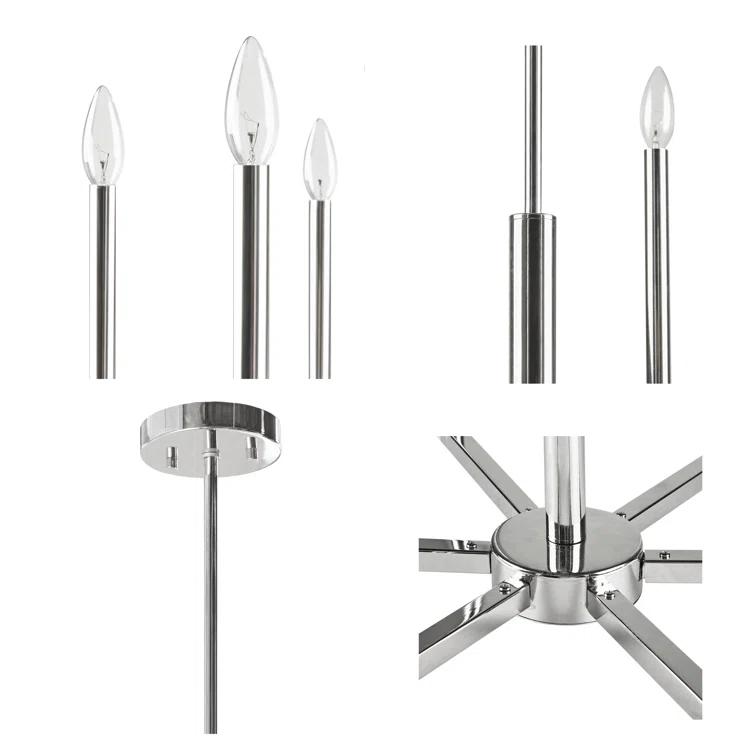 6-Light Contemporary Candelabra Styled Chandelier