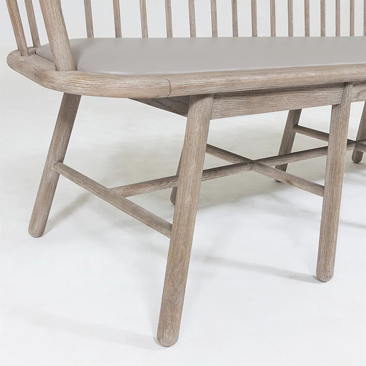 Marissa Bench, Gray Leather