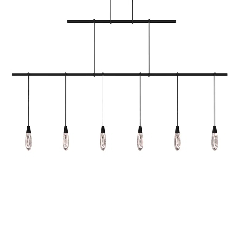 Suspenders 6 - Light Satin Black LED Kitchen Island Pendant