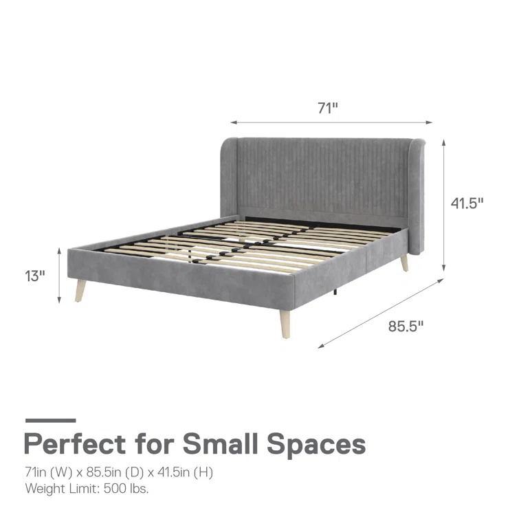 Holly Queen Size Upholstered Platform Bed