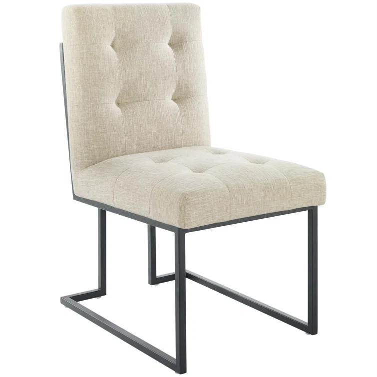 Modway Privy Black Stainless Steel Upholstered Fabric Dining Chair by Modway