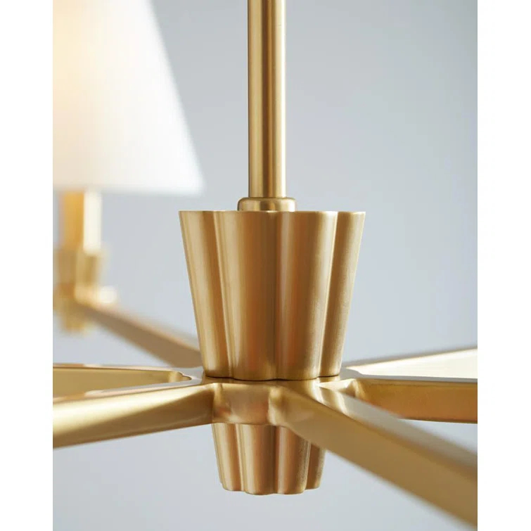 Paisley Burnished Brass 36" Modern Chandelier