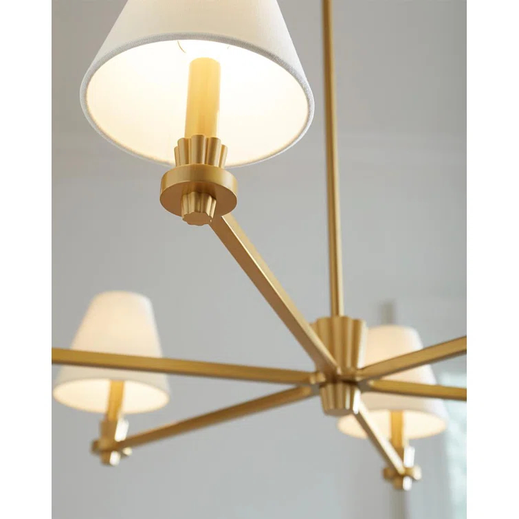 Paisley Burnished Brass 36" Modern Chandelier