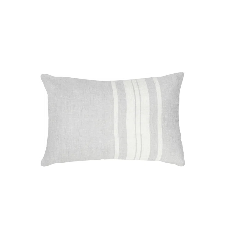 Striped Feather Throw Pillow