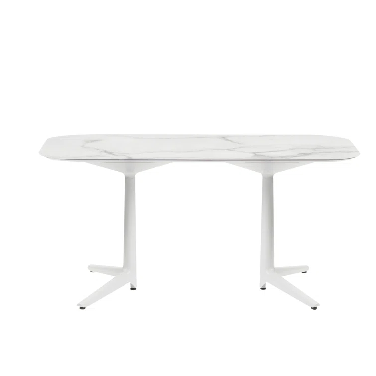 Kartell Multiplo Stone Top Metal Base Dining Table
