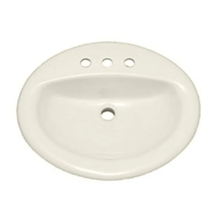 Proflo 17'' Vitreous China Oval Bathroom Sink with Overflow