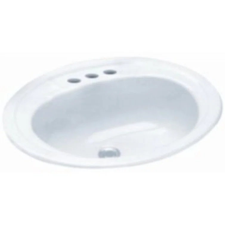 Proflo PF20174WH Proflo 17'' Vitreous China Oval Bathroom Sink with Overflow