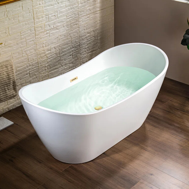 67" x 31.5" Freestanding Soaking Acrylic Bathtub