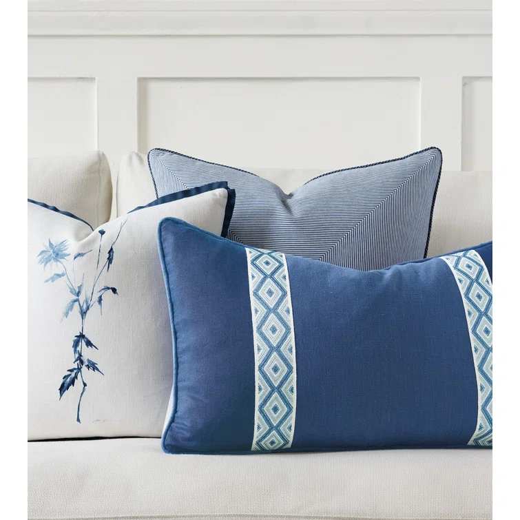 Charlotte Moss Capri Hand Painted Linen Throw Pillow