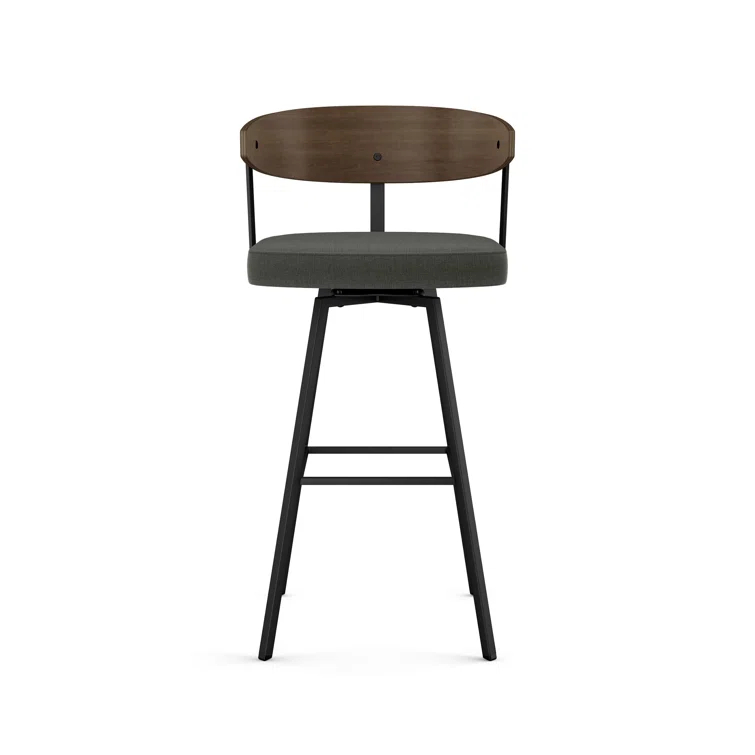 Amir Swivel Counter & Bar Stool with Wooden Back