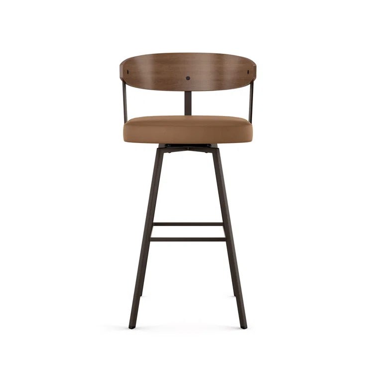 Amir Swivel Counter & Bar Stool with Wooden Back