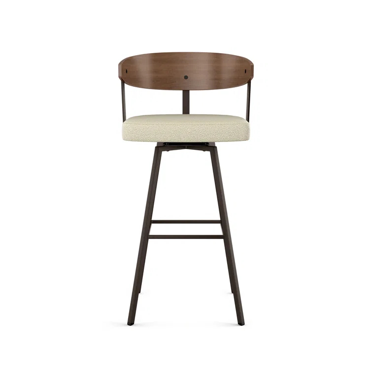Amir Swivel Counter & Bar Stool with Wooden Back