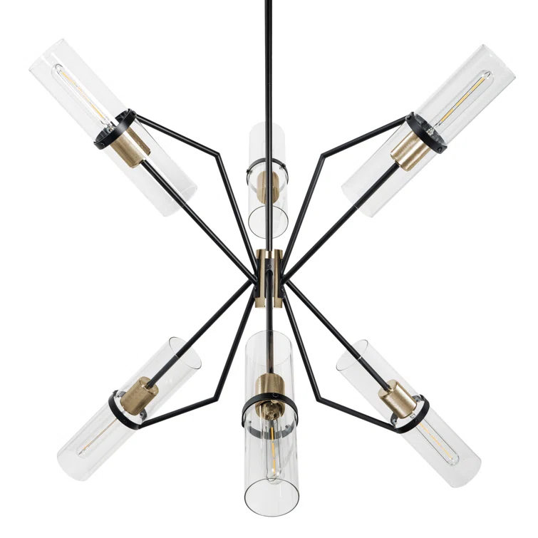 Eliana 6 - Light Dimmable Sputnik Modern Linear Chandelier