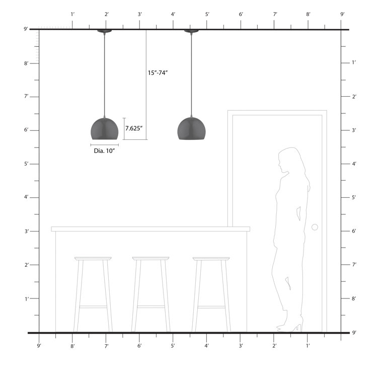 Schultz Single Light Metal Dimmable Pendant