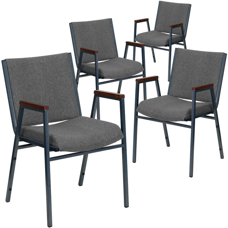Flash Furniture Aliya Heavy Duty Stack Chair with Arms (Set of 4)