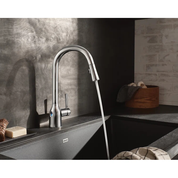 Moen Adler MotionSense Wave Single Handle Pulldown Kitchen Faucet with Power Clean Technology