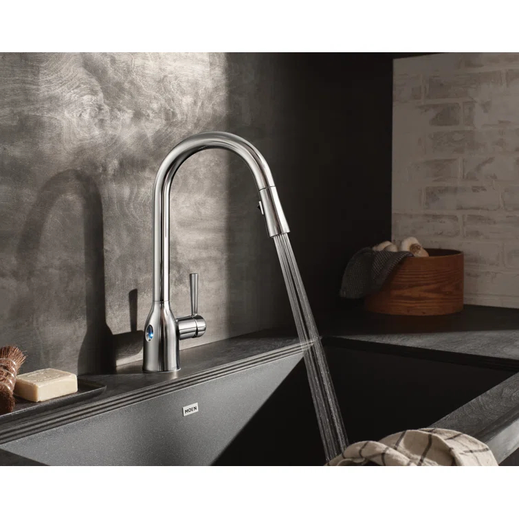 Moen Adler MotionSense Wave Single Handle Pulldown Kitchen Faucet with Power Clean Technology