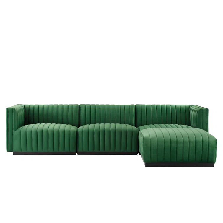 Modway Conjure Channel Tufted Performance Velvet 4-Piece Sectional by Modway