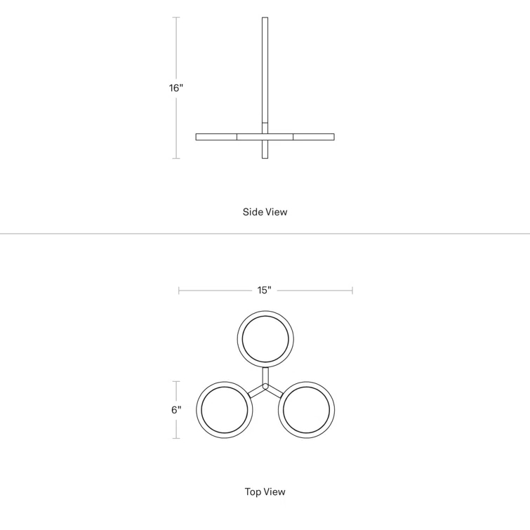Grasshopper Geometric 3-Light Aluminum LED Pendant