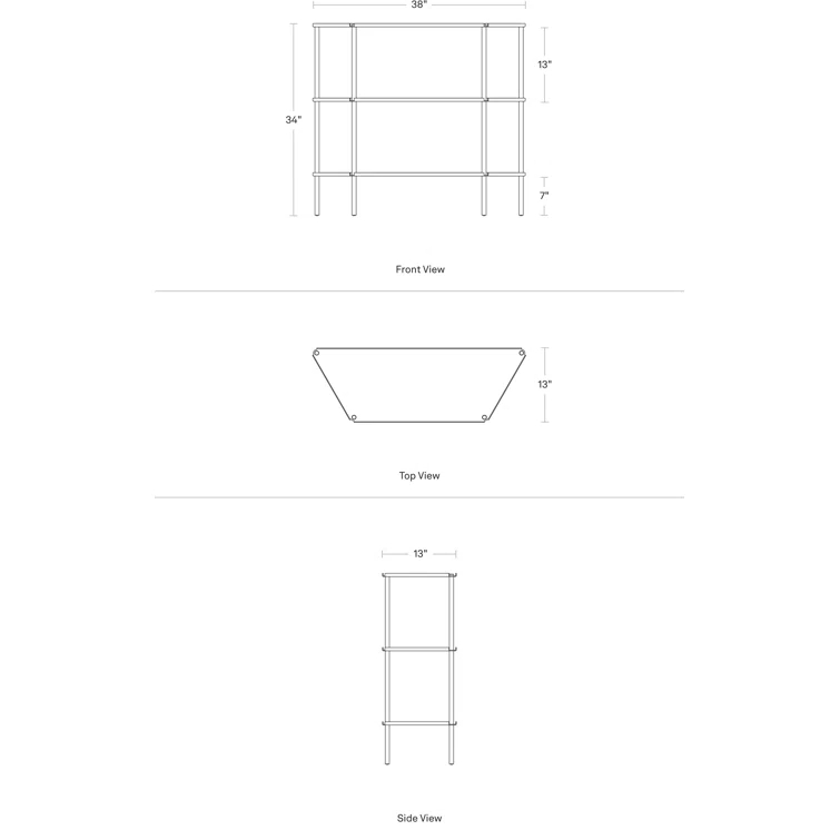 Not For Nothing 38'' W Powder Coated Aluminum Shelving Unit