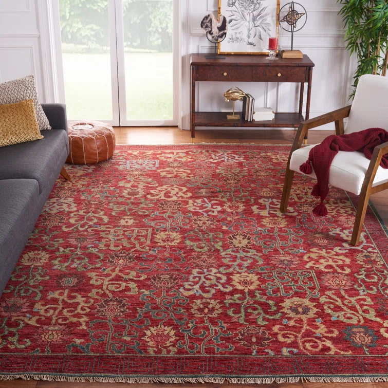 Safavieh Sultanabad Hand Knotted 80% Wool And 20% Cotton Floral Rug
