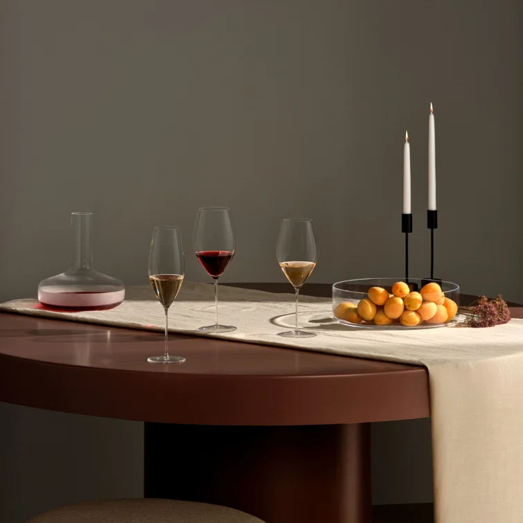 Clear Crystal Glass Wine Carafe with Sandblasted Base