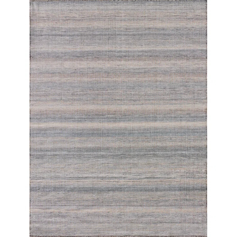 Rectangle Lenzi Handmade Flatweave Recycled P.E.T. Area Rug in Gray/Ivory
