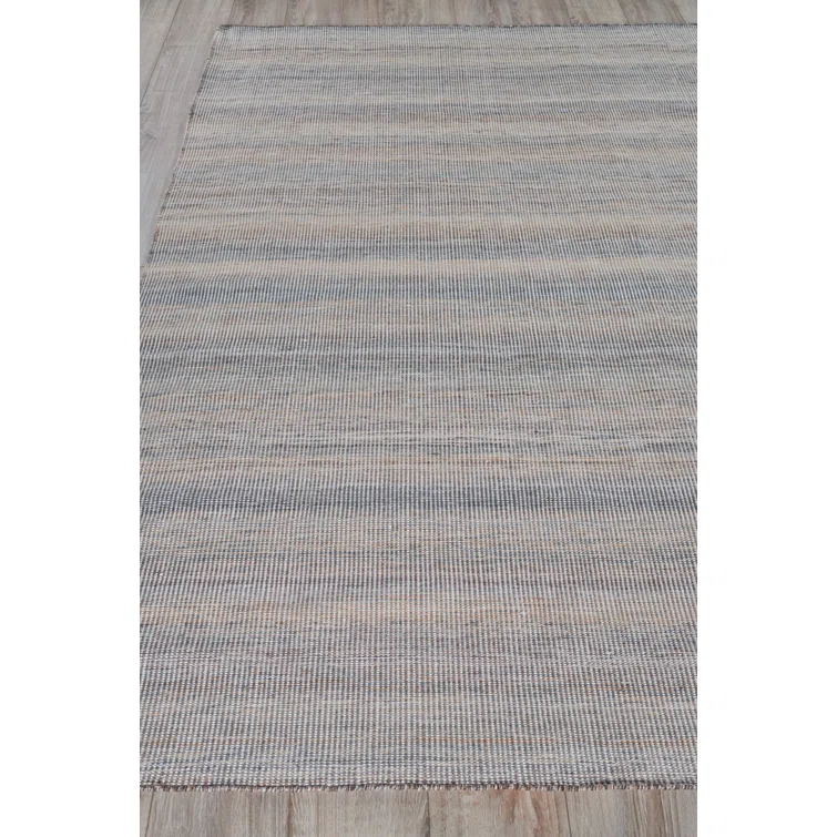 Rectangle Lenzi Handmade Flatweave Recycled P.E.T. Area Rug in Gray/Ivory