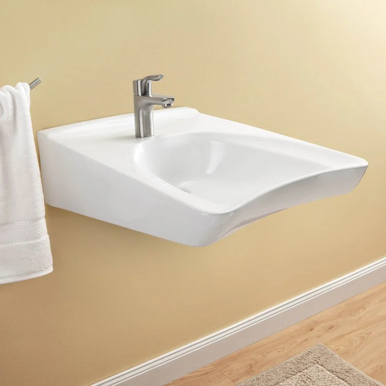 Commercial Vitreous China U-Shaped Bathroom Sink