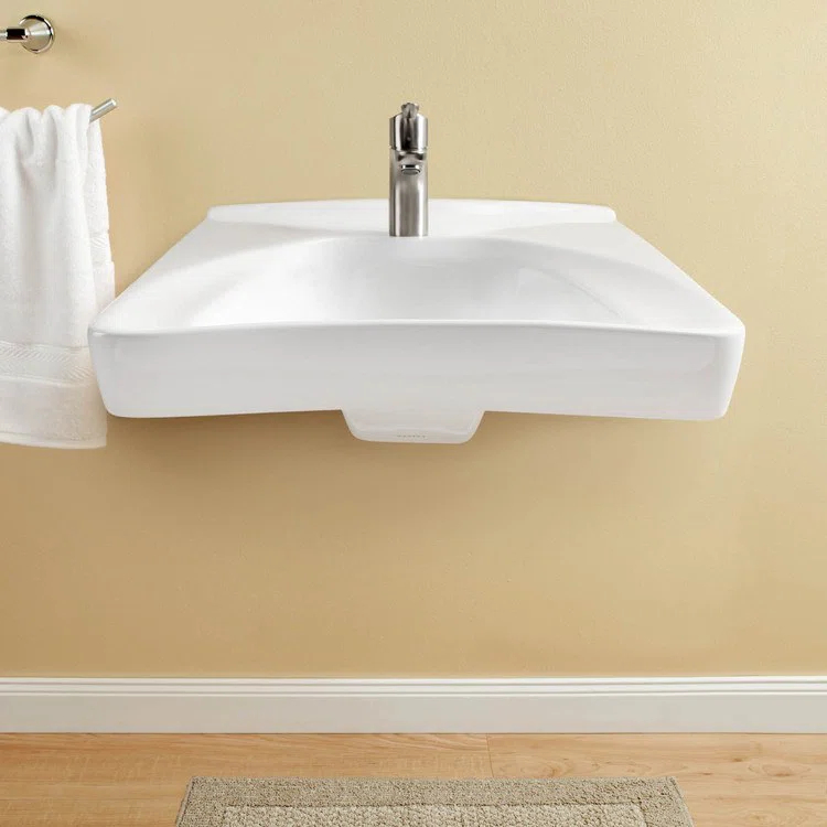 Commercial Vitreous China U-Shaped Bathroom Sink