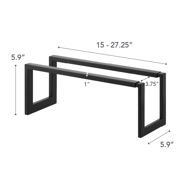 Yamazaki Home Adjustable Shoe Rack, Small, Steel,  Holds 4 to 8 shoes, Expandable, Stackable