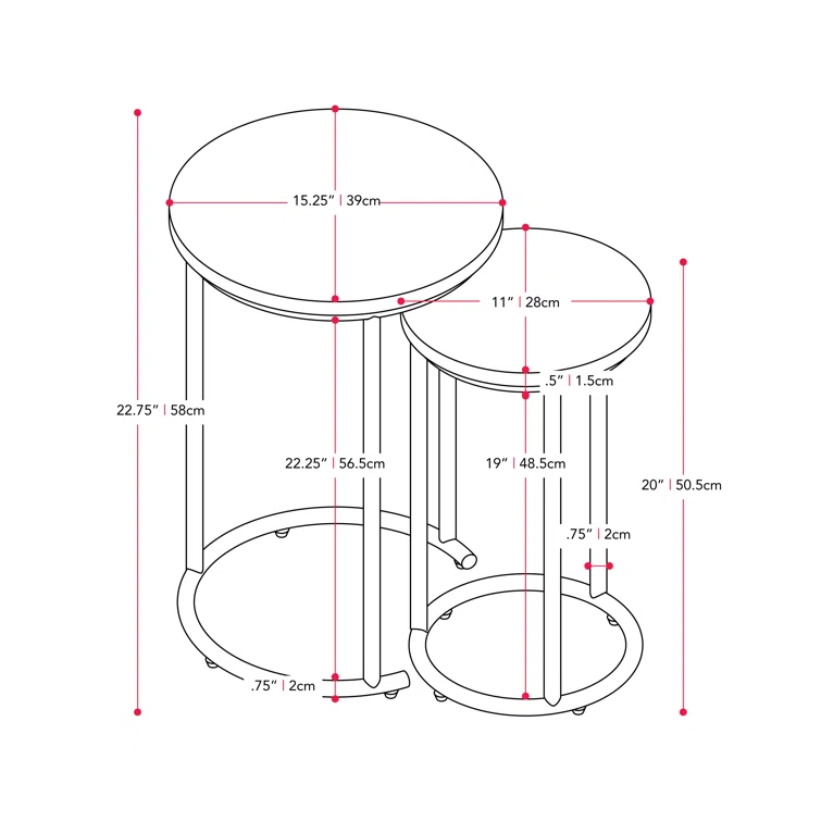 Allenhurst Nesting Tables Round End Tables