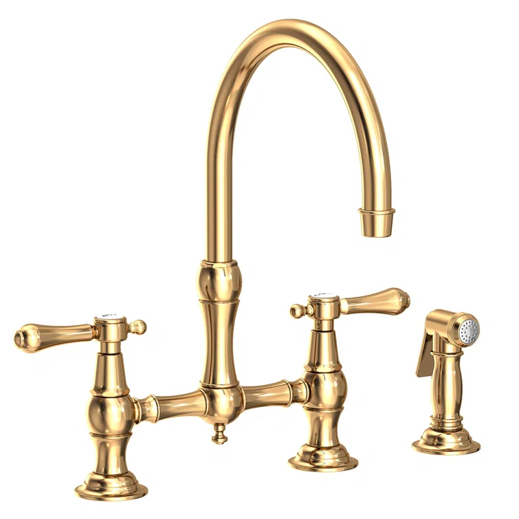 Newport Brass Chesterfield Bridge Kitchen Faucet with Side Spray 9458/03N